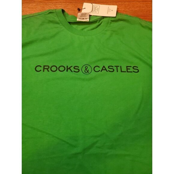 Crooks & Castles T-shirt Men's Size XL Green Logo Short Sleeves Streetwear NWT - Picture 6 of 8